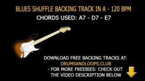 Blues shuffle backing track in A -120 bpm.
