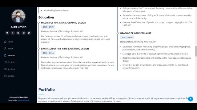 Responsive Portfolio Template Using HTML, CSS, Js and Bootstrap + Code Source