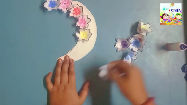 how to make a beautiful moon flower. Home design.  Shradha art and craft