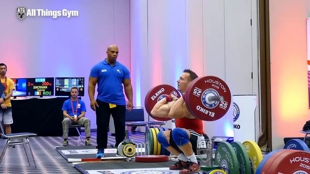 85kg Warm Up Area Clean & Jerks Okulov Apti Aukhadov Tian Tao 2015 World Weightlifting Championship