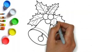 Как нарисовать рождественский колокольчик, новогодние рисунки для детей, что можно нарисовать