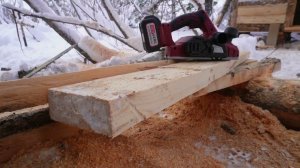 Строгание досок аккумуляторным рубанком REDVERG RD-P18/U