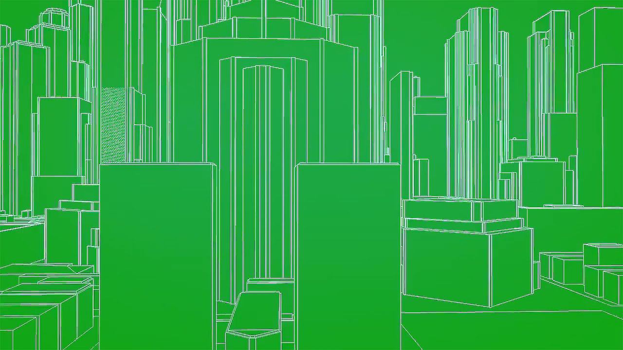 Green Screen City Houses Animation Effect Chromakey Overlay Футаж Город Дома Эффект хромакей