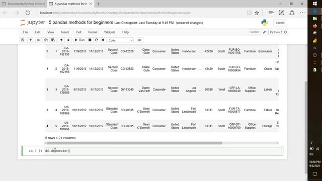 Pandas - 5 Pandas Methods for Beginners