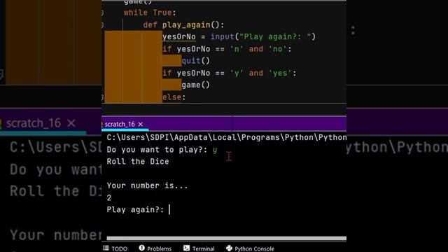 Dice Game mechanism ( dice games ) with python #funwithtech #pythonprojects