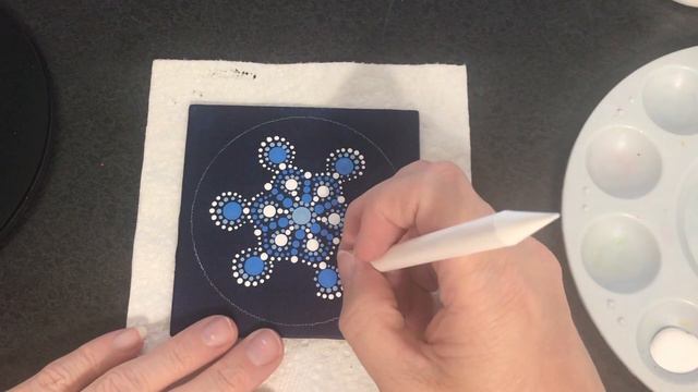 How to paint a Dot mandala on a 4 inch canvas board tutorial - 315 смотреть онлайн