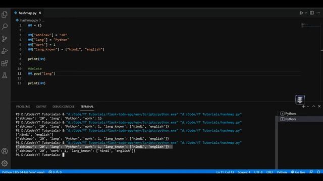 Hashmap in Python | Dictionaries in Python | Implement HashMap | HashTables in Python
