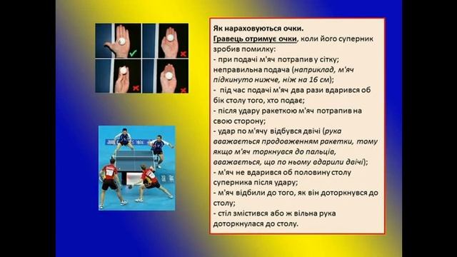 Правила гри у настільний теніс