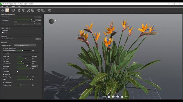 PlantCatalog: 3D Bird of paradise - Strelitzia reginae - procedural vegetation engine. смотреть онлайн