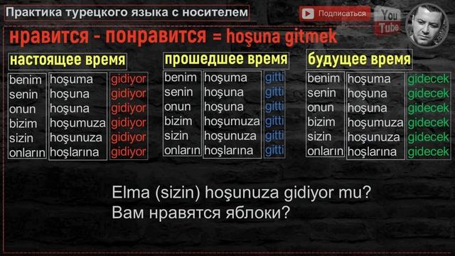 Турецкий язык - Как использовать ''HOŞUNA GİTMEK'' в турецком