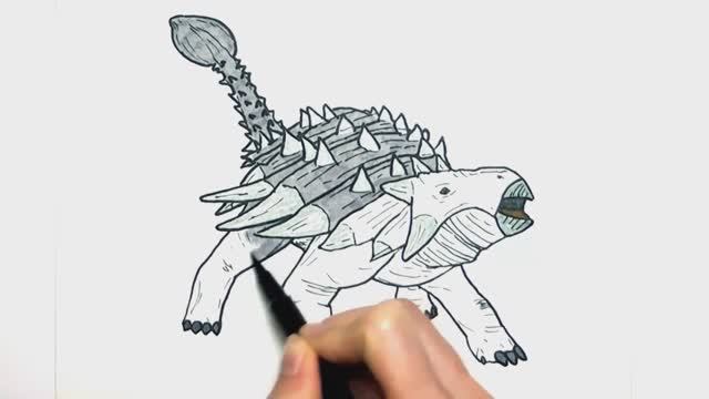 Нарисуй и раскрась! Раскраски с динозаврами для детей! \\ Рисование для мальчиков!