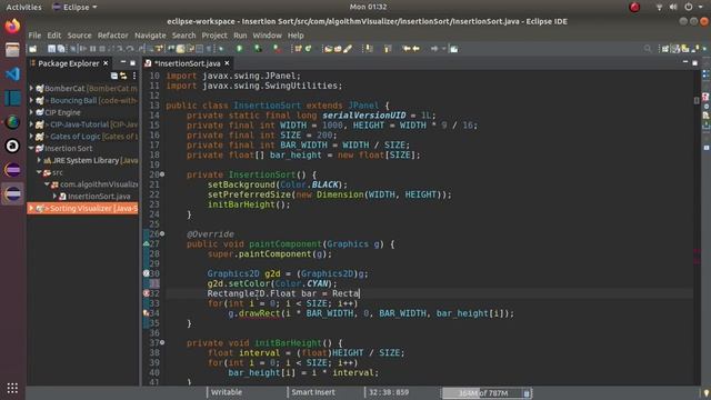 Insertion Sort Visualizer using Java Swing and Swing Worker смотреть онлайн
