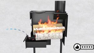 Отопительная печь буржуйка, обогрев до 50 куб. м