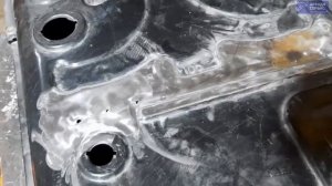 Ремонт топливного бака дизельной пушки с помощью полуавтомата и  универсального припоя