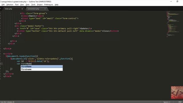 Update Data Using Jquery Ajax PHP And Mysql
