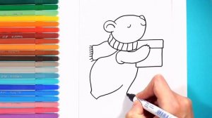 Как нарисовать медведя. Простой рисунок медведя.How to draw a bear . A simple drawing of a bear.