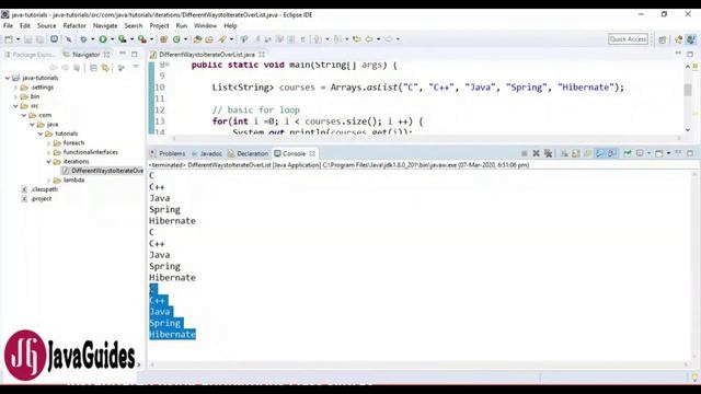 Collection Framework in Java - #10 - Iterating Over an ArrayList (6 Ways) смотреть онлайн