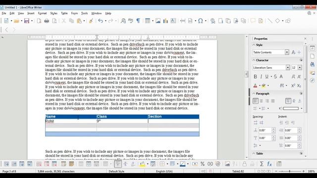 How to Insert Table and Columns in LibreOffice Writer | 9th Class ITeS | NSQF | Part - 6 in Hindi смотреть онлайн
