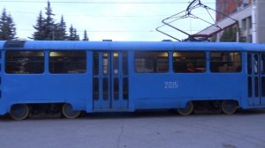 последний трамвай едет в депо. уфа 1 июня 2023. московские теперь в уфе работают