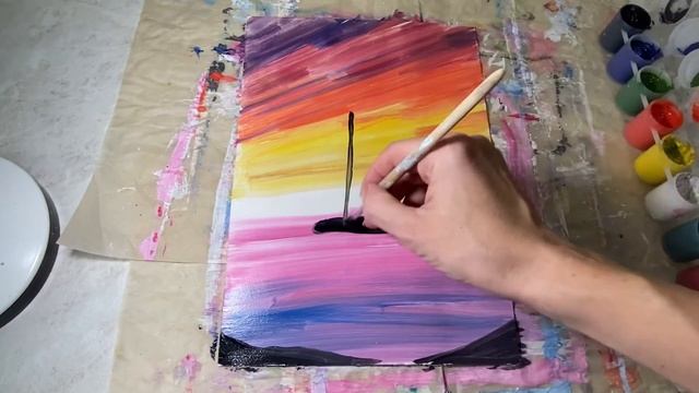 Маяк. Закат ?. Правополушарное рисование. Рисование для детей. смотреть онлайн