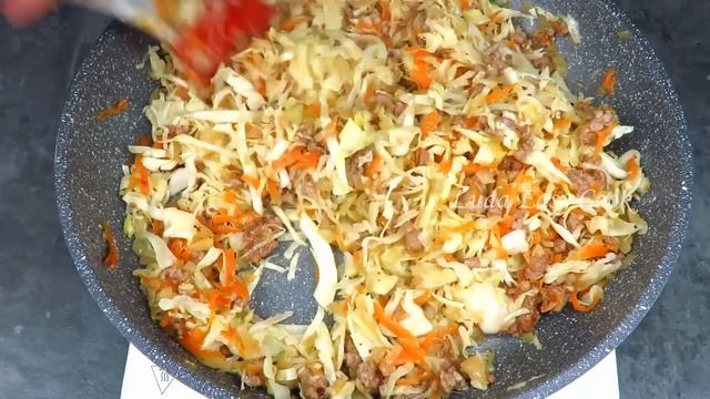 Простой ЗАЛИВНОЙ ПИРОГ МАННИК с капустой и фаршем Люда Изи Кук выпечка пирога cabbage meat pie