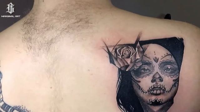 ТАТУИРОВКА.Нарисовал другу-байкеру,Санта Муэрте.I drew a friend-biker, Santa Muerte. смотреть онлайн