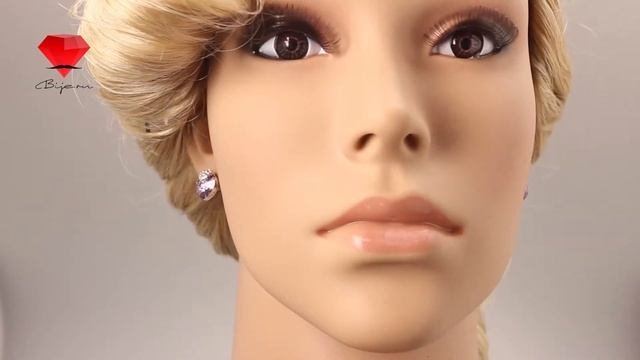 Bije.ru: Серьги-сердечки с покрытием из белого золота и кристаллами Swarovski Waltraud (Вальтрауд)