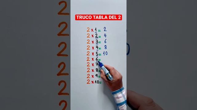 Truco tabla del 2 Truco Matemático Truco de matemáticas