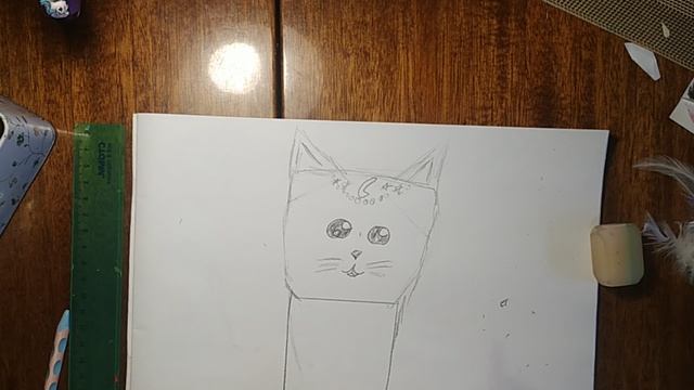 милый котик луна .как ее нарисовать? смотреть онлайн