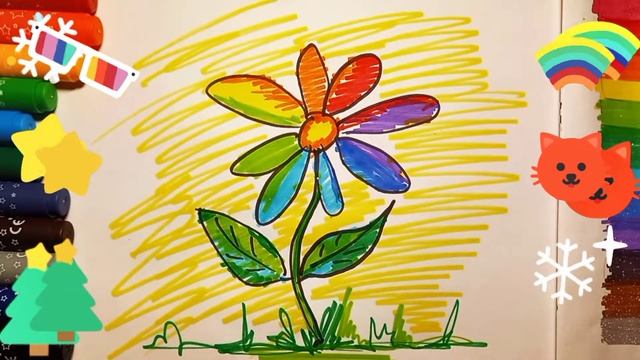 Рисуем БАБОЧКУ,ЦВЕТОК,ГОРЫ ярко, Играем Учимся, Для Детей We draw A BUTTERFLY, A FLOWER, MOUNTAINS смотреть онлайн