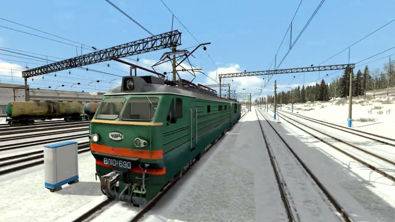 Train simulator classic ВЛ-10к c грузовым поездом 2347 - часть 1 (выезд из депо) смотреть онлайн