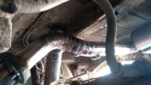 Нива выхлоп нержавейка. Обзор снизу.