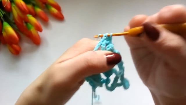 АЖУРНЫЙ УЗОР КРЮЧКОМ Палантин крючком МК Crochet stole_Crochet openwork pattern.mp4
