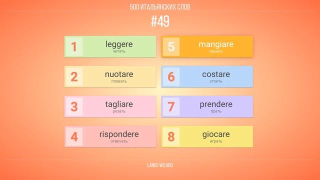 #49 | 500 итальянских слов. Итальянский для начинающего
