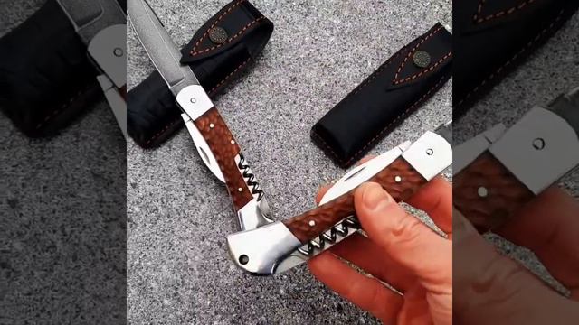 Складной многопредметный нож хищник 89306723442 купить выкидной нож д2 х12мф Дамаск хв5 95х18 булат