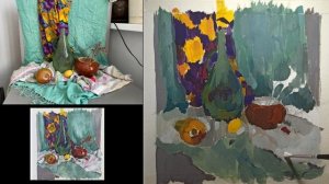 рисуем натюрморт гуашью
