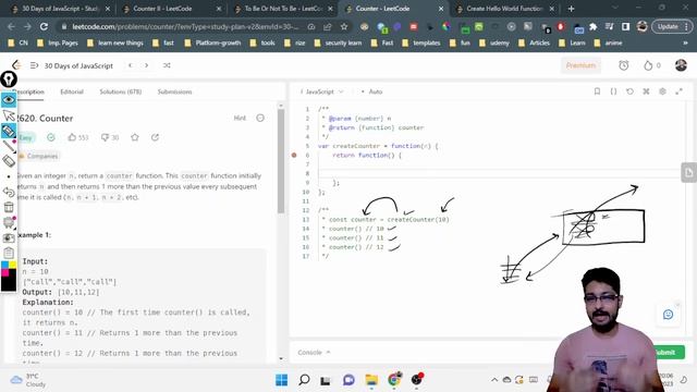 2620. Counter | 30 Days of JavaScript | Closure | JavaScript | EASY EXPLAINATION