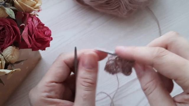 Узор "шишечки" спицами из пряжи Ализе ангора голд #вязаниеспицами #узорыспицами