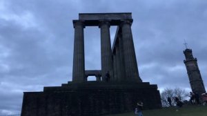 Tourist Climb on Calton Hill Monuments