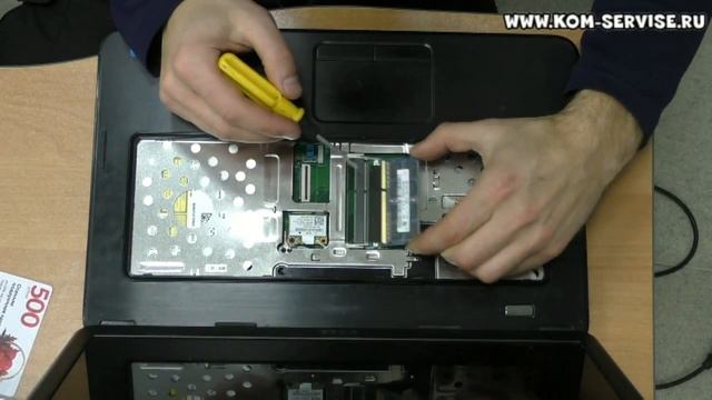 Инструкция по замене памяти, WI-FI и DVD RW ноутбука DELL 3520. смотреть онлайн