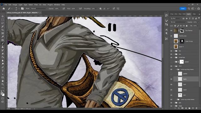 Johnny Folk Hero - Long Sleeve Shirt - Digital Painting Time-lapse смотреть онлайн