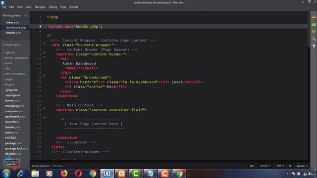 39 || Configure header footer file in dashboard  ||Point of sale system in PHP || PHP  8 || #code