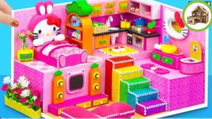 Как сделать Миниатюрный домик hello kitty из картонп своими руками #77