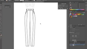 Дизайн одежды |Технический рисунок одежды | брюки в полоску | Adobe Illustrator 2022 |100 эскизов#8
