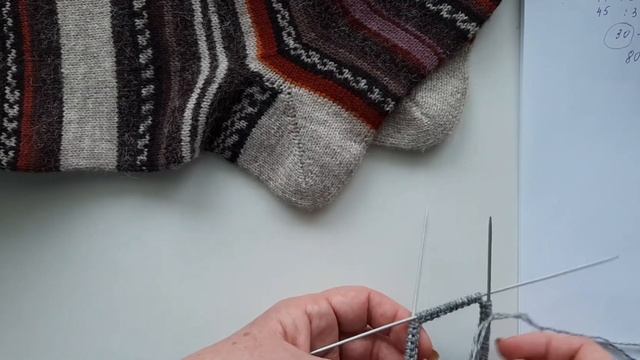 Носки спицами. МАСТЕР-КЛАСС. ЧАСТЬ 1. Скрещенный набор петель, резинка, паголенок.