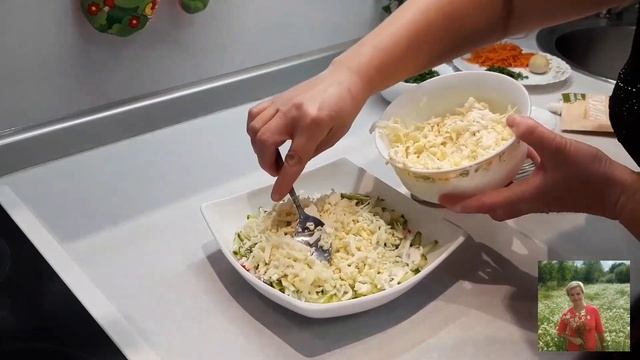 Салат Нежность. Вкусный легкий салат. смотреть онлайн