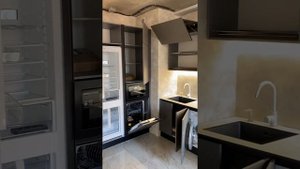 Было/Стало. Серая матовая кухня со столешницей компакт-плита 12мм Fundermax. Кухни Проша