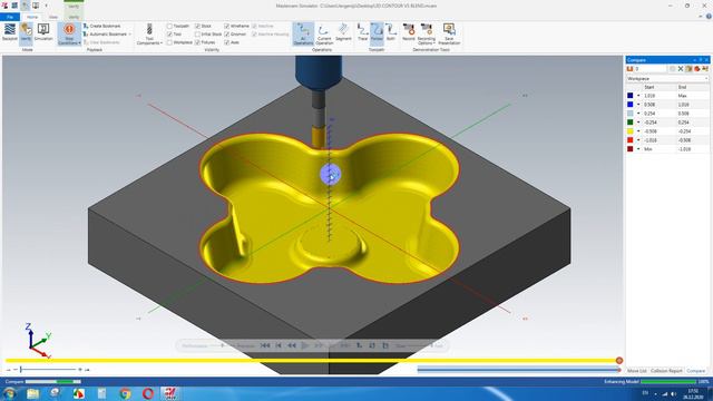 Чистовая поверхностная - Контурная в MasterCAM2020