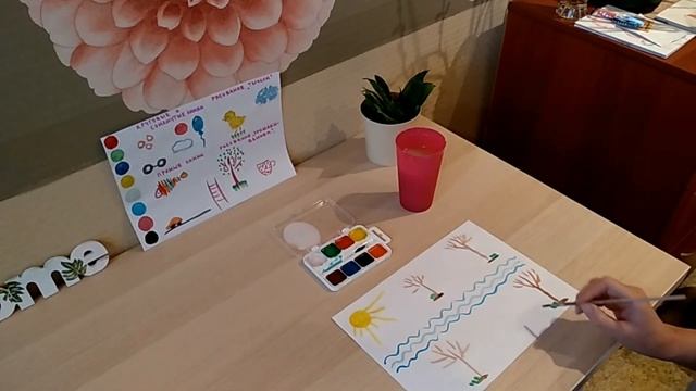 Занятие по рисованию красками "Весна в лесу"