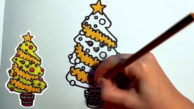 ? Coloring Kids ? Рисуем НОВОГОДНЮЮ ЕЛОЧКУ | How to draw a NEW YEAR TREE ?